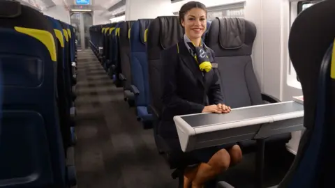 PA Media Eurostar crew member in the new e320 Eurostar train