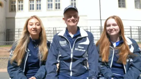 BBC Dave Heeley with daughters Georgie (left) and Dannie