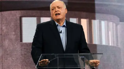 Getty Images Jim Hackett, President and CEO of Ford Motor Company, speaks during their press preview at the 2018 North American International Auto Show (NAIAS) in Detroit