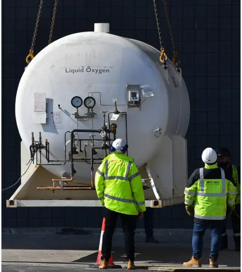 Getty Images A tank of liquid oxygen