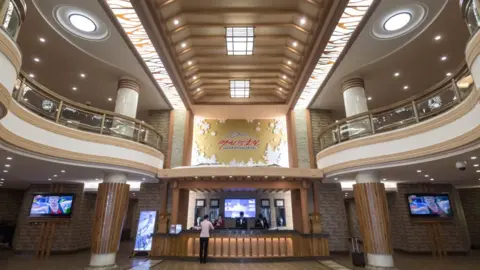 AFP/Getty Images This photo taken on February 19, 2017 shows a general view of the lobby of the Masikryong ski resort