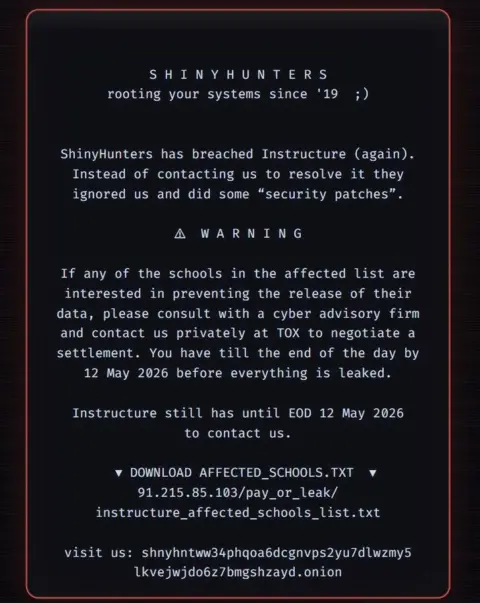 A ransom note demanding payment in bitcoin appeared on screens during a cyber-hacking incident on the cloud-based platform Canva. 