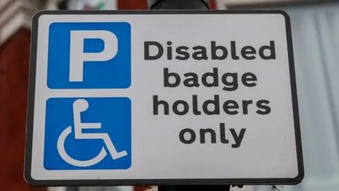 PA Media disabled parking sign