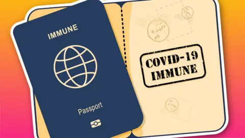 Getty Images An illustration of a Covid passport