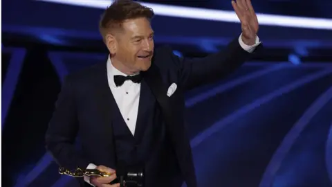 EPA Sir Kenneth Branagh with his Oscar