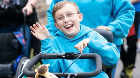 PA Media Tobias at the end of his run