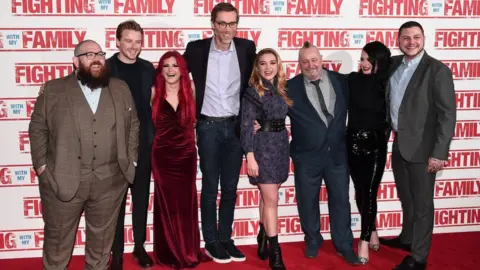 Getty Images Saraya's family for the Fighting With My Family premier