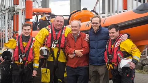 RNLI Simon Cole-Hamilton with rescue crew