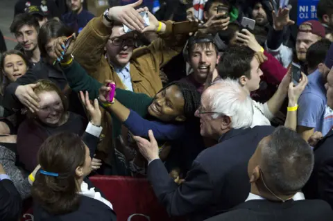 Getty Images Sanders with young fans