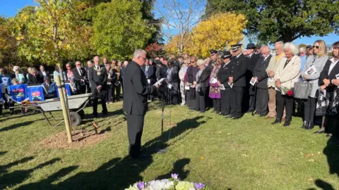 Stephen Huntley/BBC Tree planting ceremony in memory of Sir David Amess