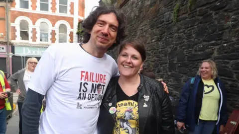 Liam McBurney/PA Gary Lightbody and Sara Canning