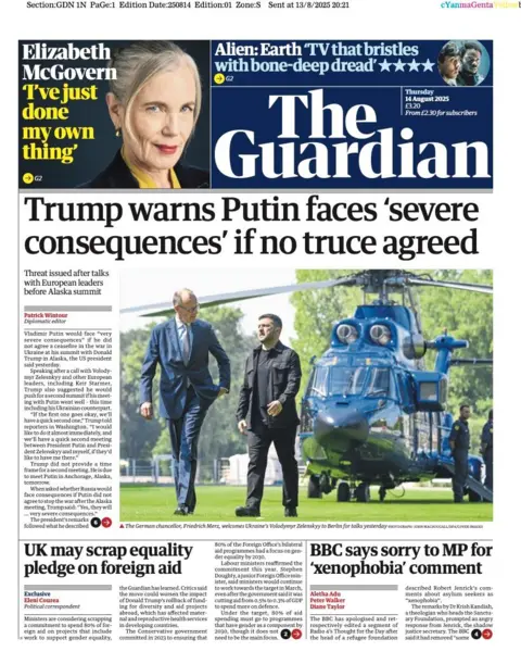 "Trump warns Putin faces 'severe consequences' if no truce agreed"