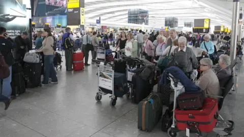 Getty Images A volcanic ash cloud prompted disruptions to flights around the world in 2010