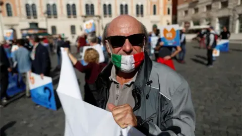 Reuters Italian protester against coronavirus measures