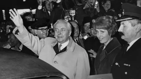Getty Images Harold Wilson and Baroness Falkender in 1966