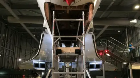 Aerospace Bristol The nose landing gear bay has been opened up providing access for the hydraulic motor to be installed