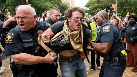Police in Texas arrest Gaza war protester