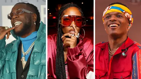 Getty Images Burna Boy, Tiwa Savage, Wizkid