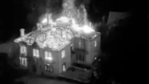 @LFRS_DRONE Horncliffe Mansion fire