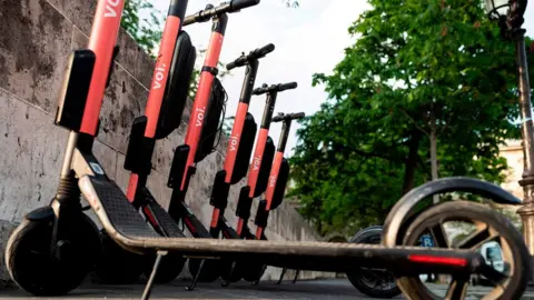 AFP Electric scooters in Paris