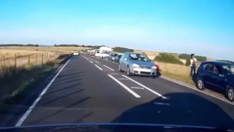 BBC Cars parked near Stonehenge