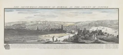 Alamy Samuel and Nathaniel Buck - South West Prospect of Ipswich (1741)