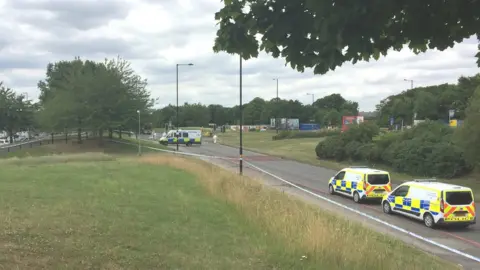 PA Police vehicles near the scene of the crash