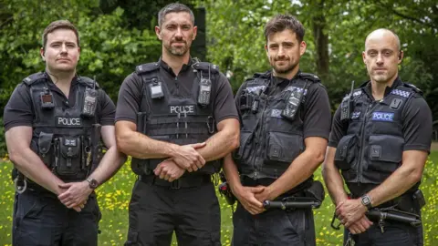 TVP Federation (l-r) PC James Packman, PC Liam King, PC Liam Steele and Sgt Iain Watkinson