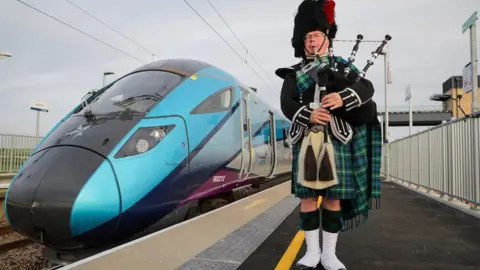 Transpennine Express Piper welcoming train