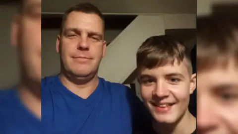 Family photo Roberts Buncis (right) with his father