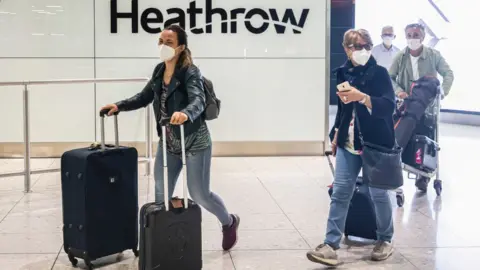 Getty Images Passengers at Heathrow