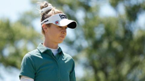 Nelly Korda looks disappointed