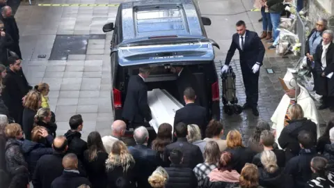 Getty Images The funeral of 12-year-old girl Lola at Lillers