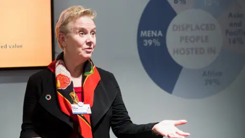 World Economic Forum Ann Cairns, pictured at the 2017 annual meeting of the WEF