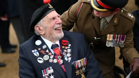 Daniel Leal-Olivas Joe Cattini forms up with veterans on Horse Guards Parade ahead of the Remembrance Sunday service at the Cenotaph, in Whitehall, London, in 2021