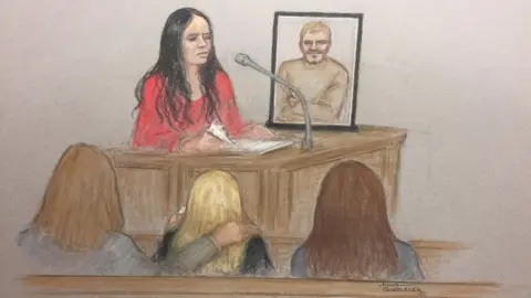 Julia Quenzler Kurt Cochran's sister-in-law Angela Stoll shown in a court sketch