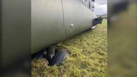 RAF Benson Stuck Chinook helicopter