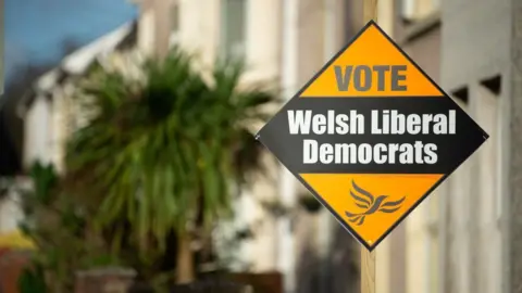 Getty Images Welsh Liberal Democrat sign