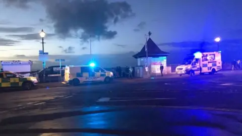 BBC Police activity at Burnham-On-Sea seafront