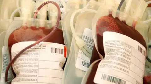 Huw Evans picture agency Blood bags