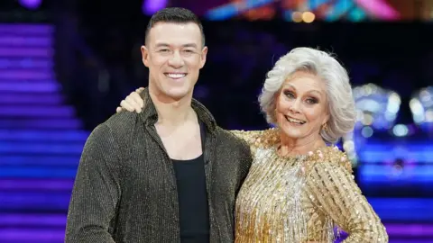 PA Media Angela Rippon and Kai Widdrington during a photocall for the Strictly Come Dancing Live Tour at the Utilita Arena Birmingham
