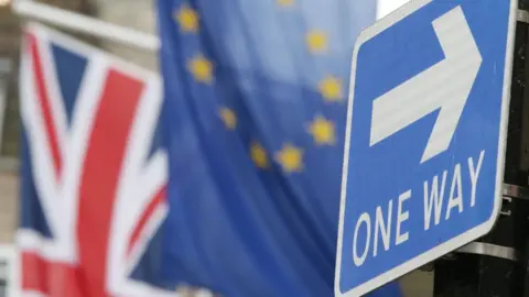 Yui Mok Union Jack and European Union flag