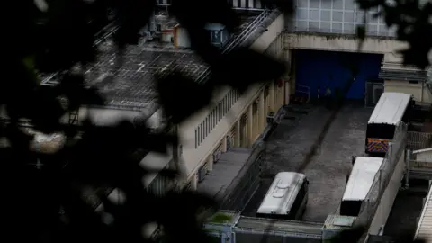 Reuters A view of the exit of the Lai Chi Kok Reception Centre prison where Jimmy Lai has been held these past years