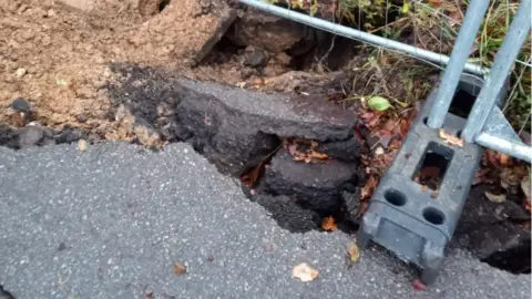 Jenni Green The collapsed road in Aldham