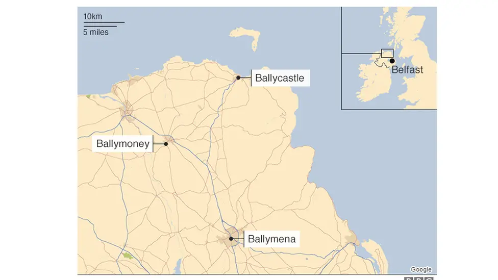 A map showing the three signing centres