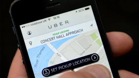 PA Smartphone screen with the Uber app open