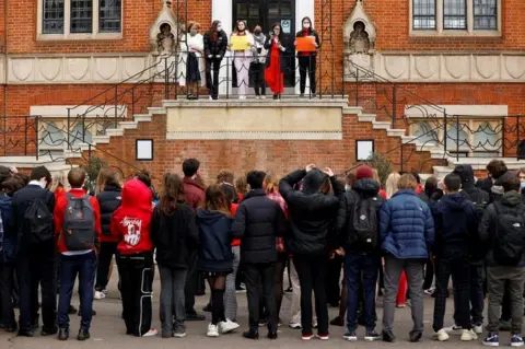 Reuters Walkout by pupils at Highgate School