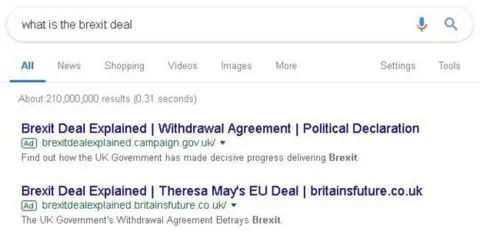 FACEBOOK "What is the Brexit deal" Google search