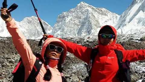 Sharmila Lama Women climbers near Mount Pumori at the Everest region