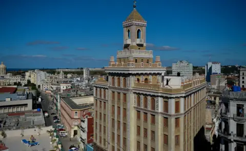 Yamil Lage/Getty View of the Bacardi building in Havana, on February 6, 2019